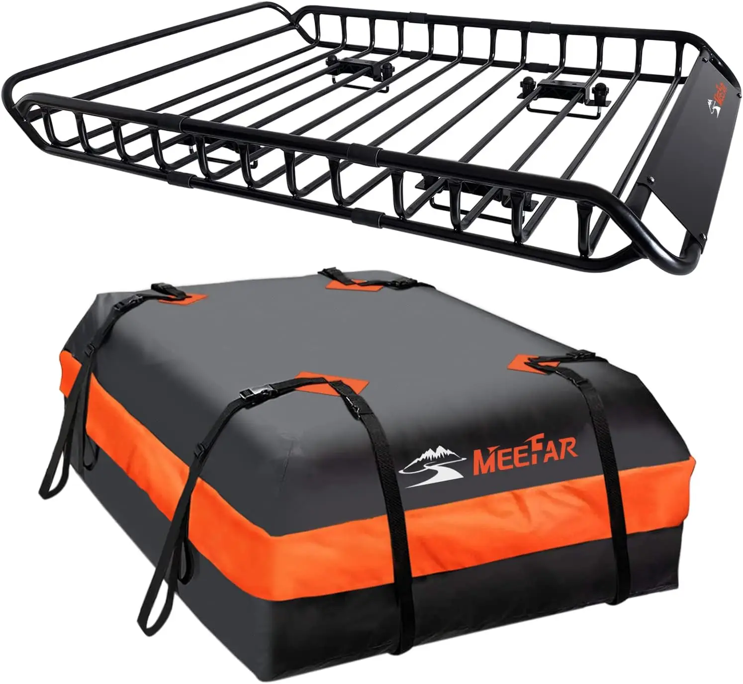 

Roof Rack Carrier Basket Universal Rooftop 51" X 36" X 5" + Waterproof Bag 15 Cubic Feet (44" 34" 17")
