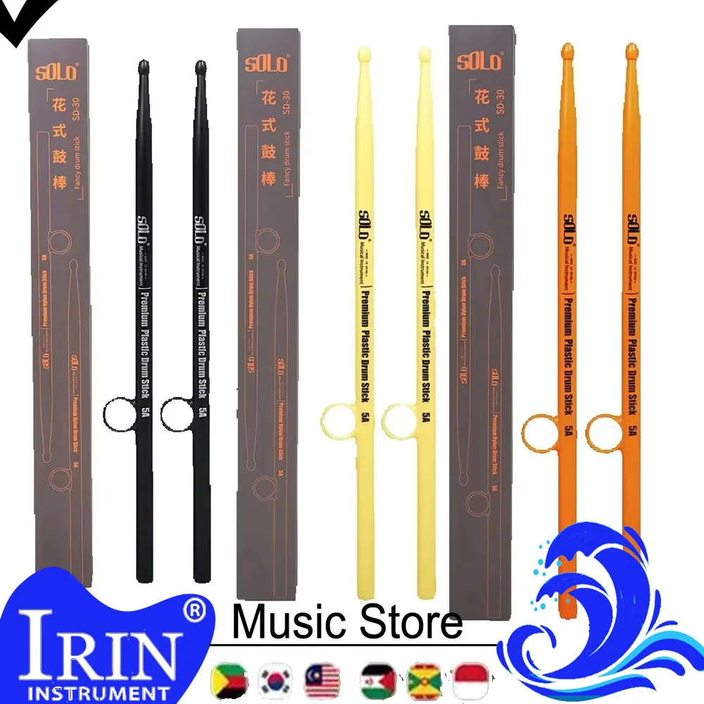 IRIN 5A Drumsticks 1 Pair Fancy Anti-fall Drum Sticks Non-slip ABS Drumstick Percussion Instruments Accessory For Drum Beginner