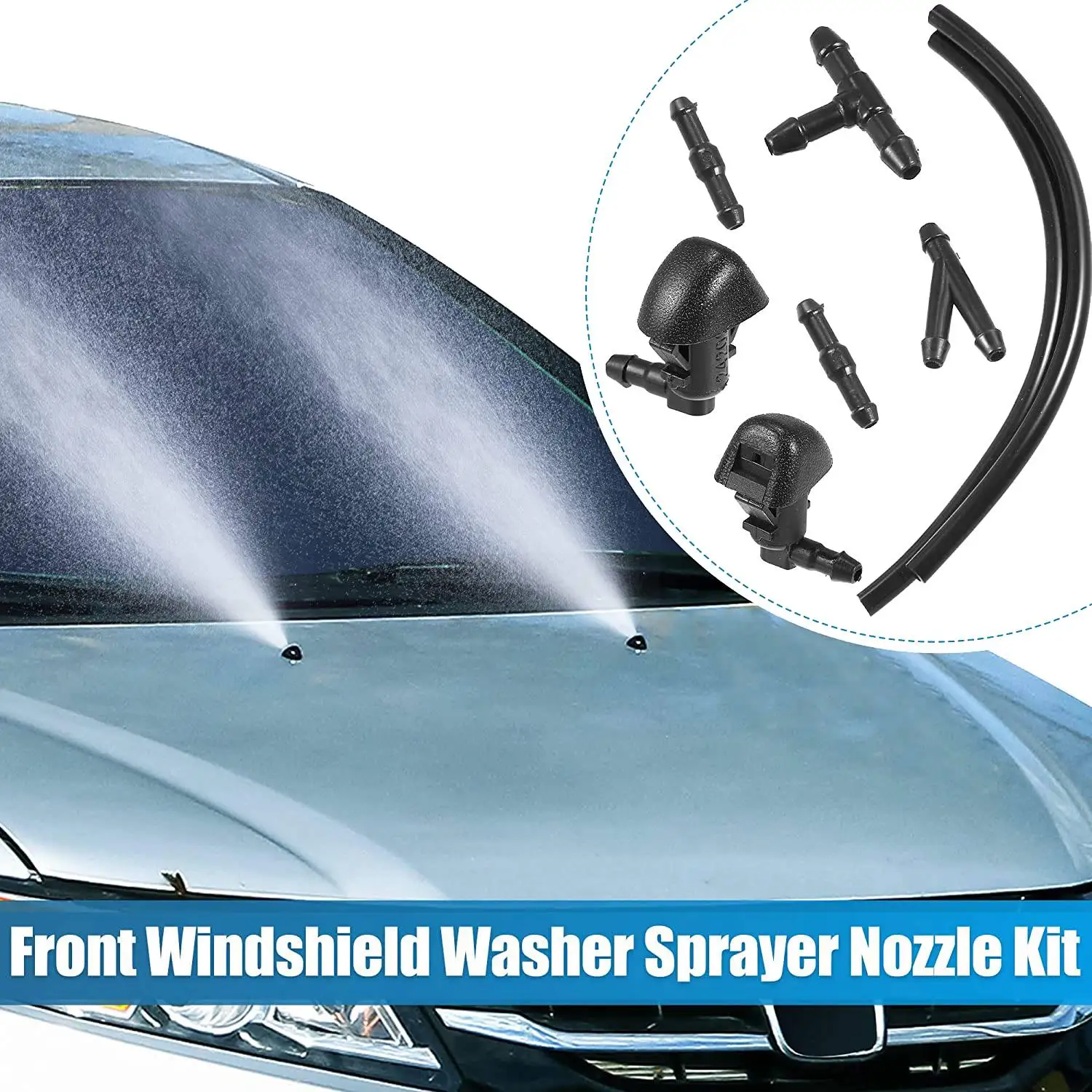 ABOK-1 Set Wiper Spray Washer Nozzle 76810-TK8-A01 Washer Jet And Fluid Hose With Connectors For Honda Odyssey 2011-2017 view 4