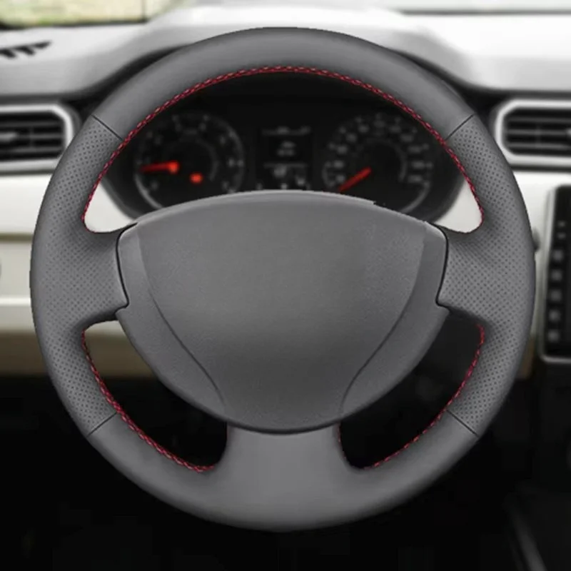 Customization Hand Sewing Microfiber Leather Non-Slip Car Steering Wheel Cover Accessories For Renault Logan 1 Sandero Symbol