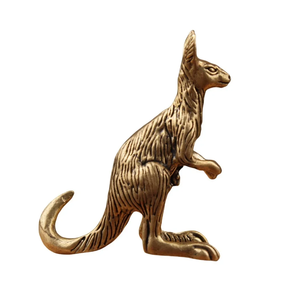 Statue Kangaroo Figure Home Decor Brass Handicraft Ornament Cultural and Creative Home Decoration