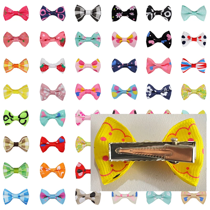 Mix colors Dog Bows Hairpin Hair Accessories Products Handmade Grooming Small Pet Cat Hair Clips Pet Supplier 10 20 30 Pcs