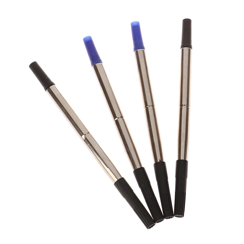 Recargas de pluma de Metal, pluma rotativa de acción de empuje medio, color azul, estilo Parker, estándar, 0,5/0,7mm, 2 piezas