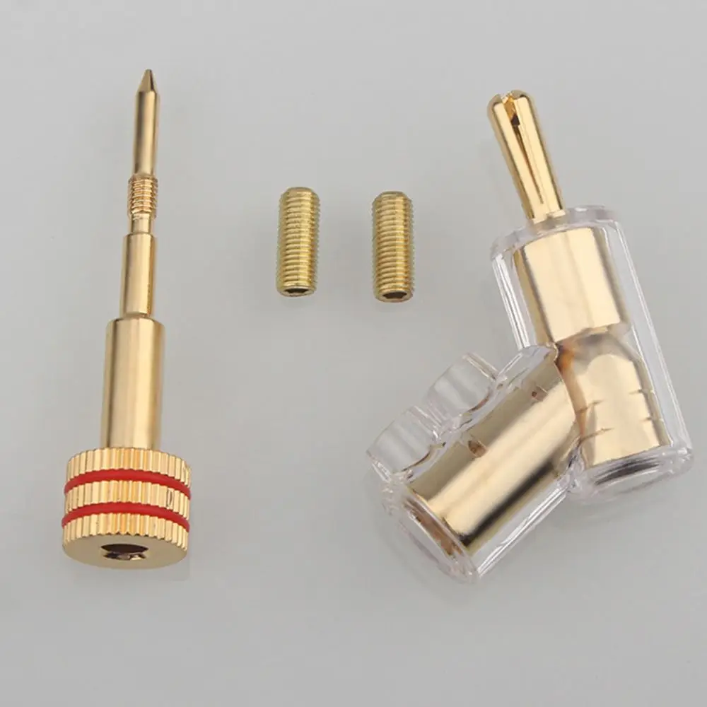 Rhodium Plated Gold Plated 45 Degree Banana Connector Lockable Banana Jack Speaker Cable Banana Plug Double Screw HIFI