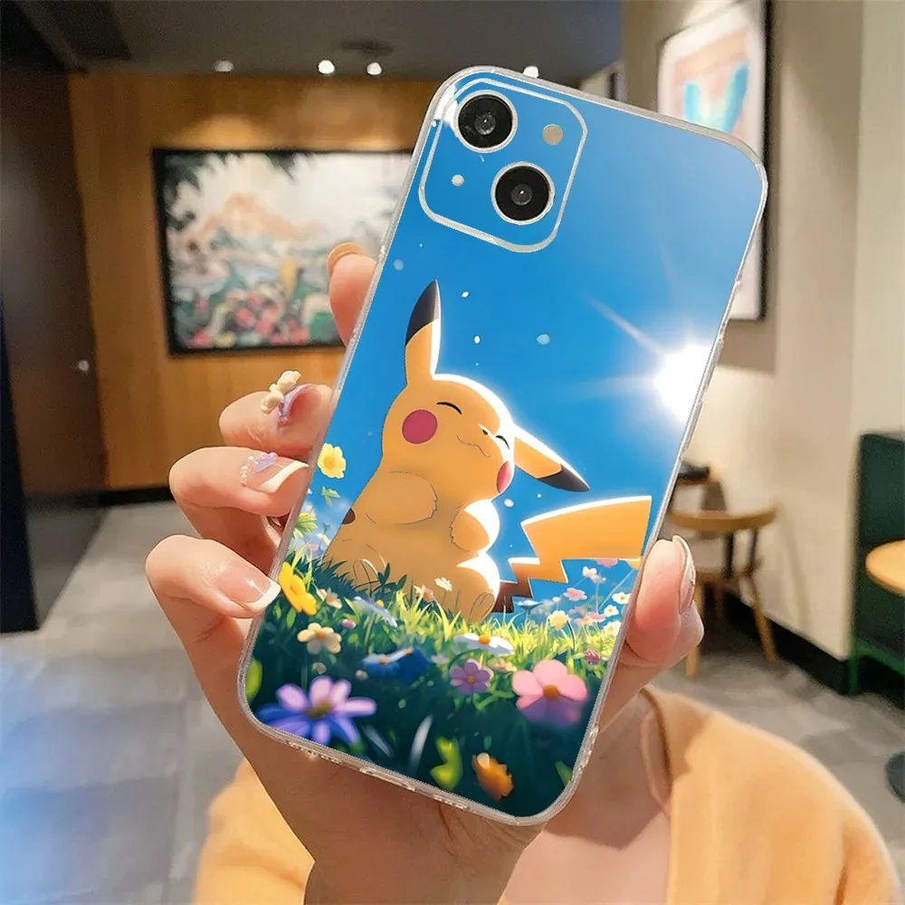 Super Strong P-Pikachu P-Pokemon Phone Case For Iphone 15 11 13 14 Pro Max 7 8 Plus X Xr Xs Max Se2020 12mini Transparent Cover