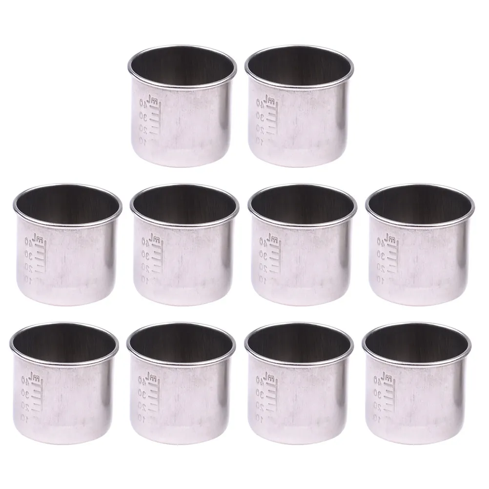 

10Pcs 40Ml Stainless Steel Measuring Cup 304 Food Grade Lab Graduated Scale Cup for Kitchen Laboratory Scientific Research