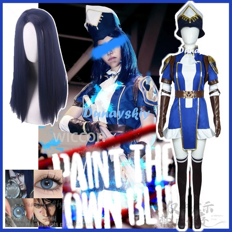 Caitlyn Kiramman Cosplay Anime Game Lol The Sheriff Of Piltover Costume Halloween Christmas Carnival Suit Wig Uniform Customized