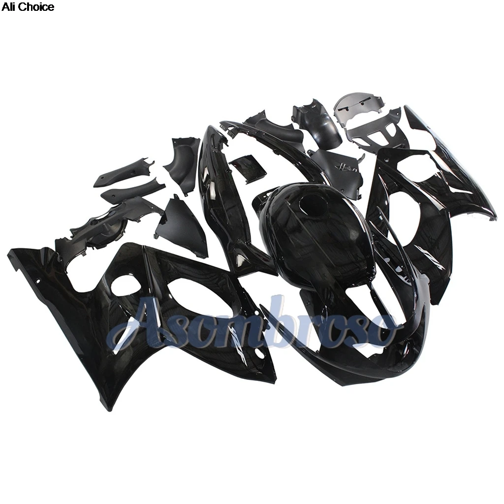 Motorcycle Fairings Fit for YZF600 96-07 1997 2000 1998 2006 2002 2003 2001 1999 All glossy black Bodywork+Tank Cove