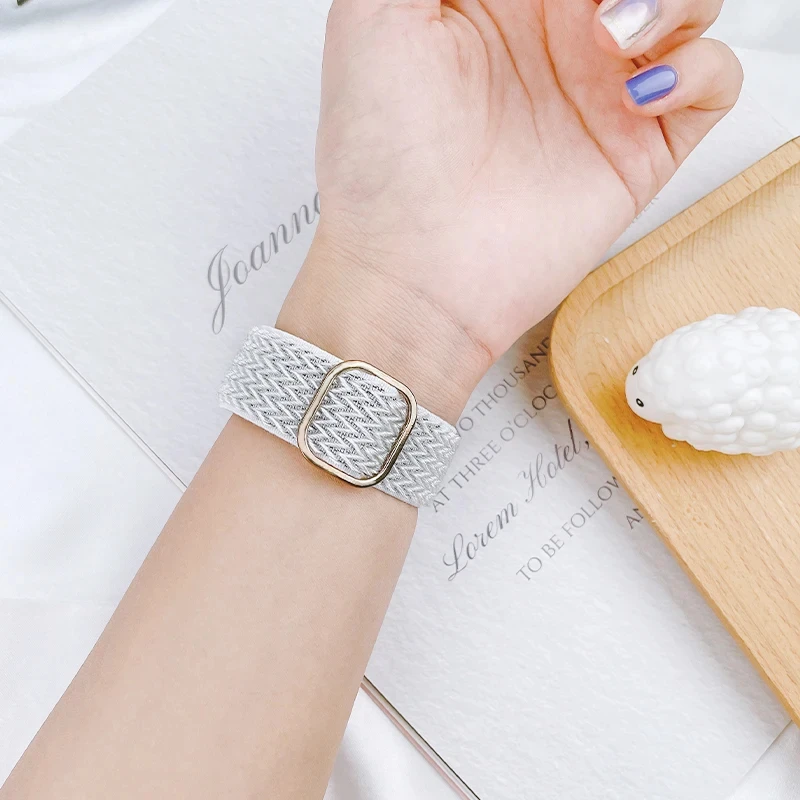 Elastic Shiny strap For Samsung Galaxy Watch 6/5/pro/3/4/classic/Active 2 20mm/22mm Bohemian Pride bracelet Huawei GT 3-2-e band