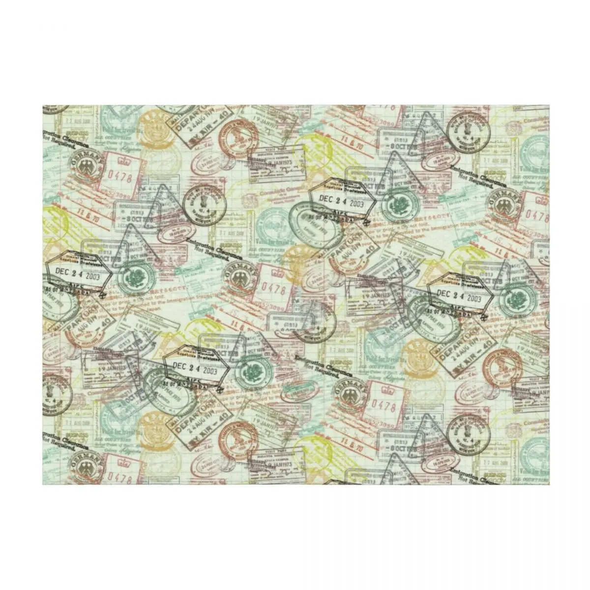 

Passport Stamps Pattern Throw Blanket funny gift Thermal Picnic Hairys Blankets