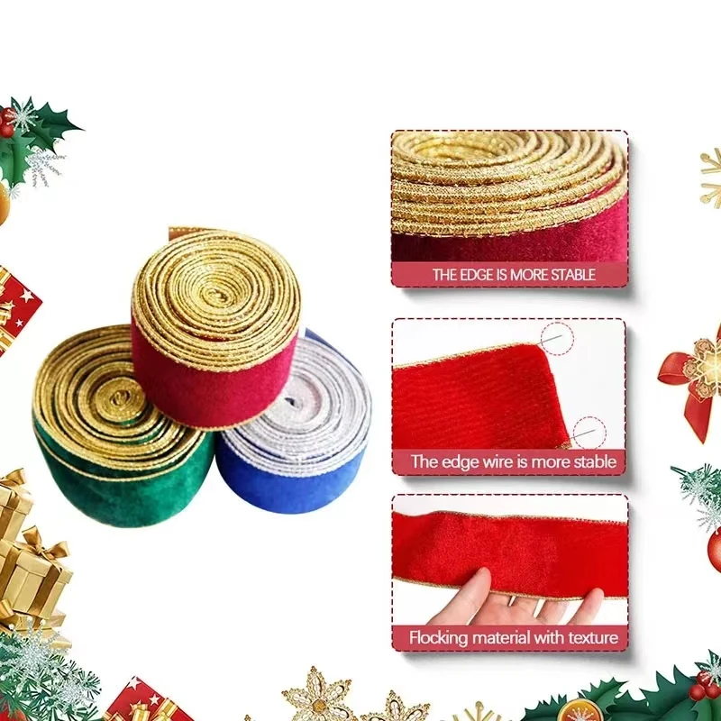 5m/Rolle Samtband Hochzeits feier Dekoration handgemachte Band Geschenk verpackung Haar Bowknot DIY Weihnachts band neu