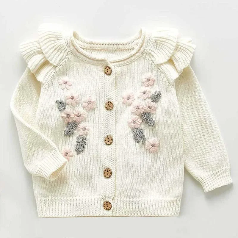 

Baby Sweater Fashion Petals Collar Knitted Cardigan Jacket Baby Sweater Coat Girls Cardigan Girls Autumn Winter Sweaters