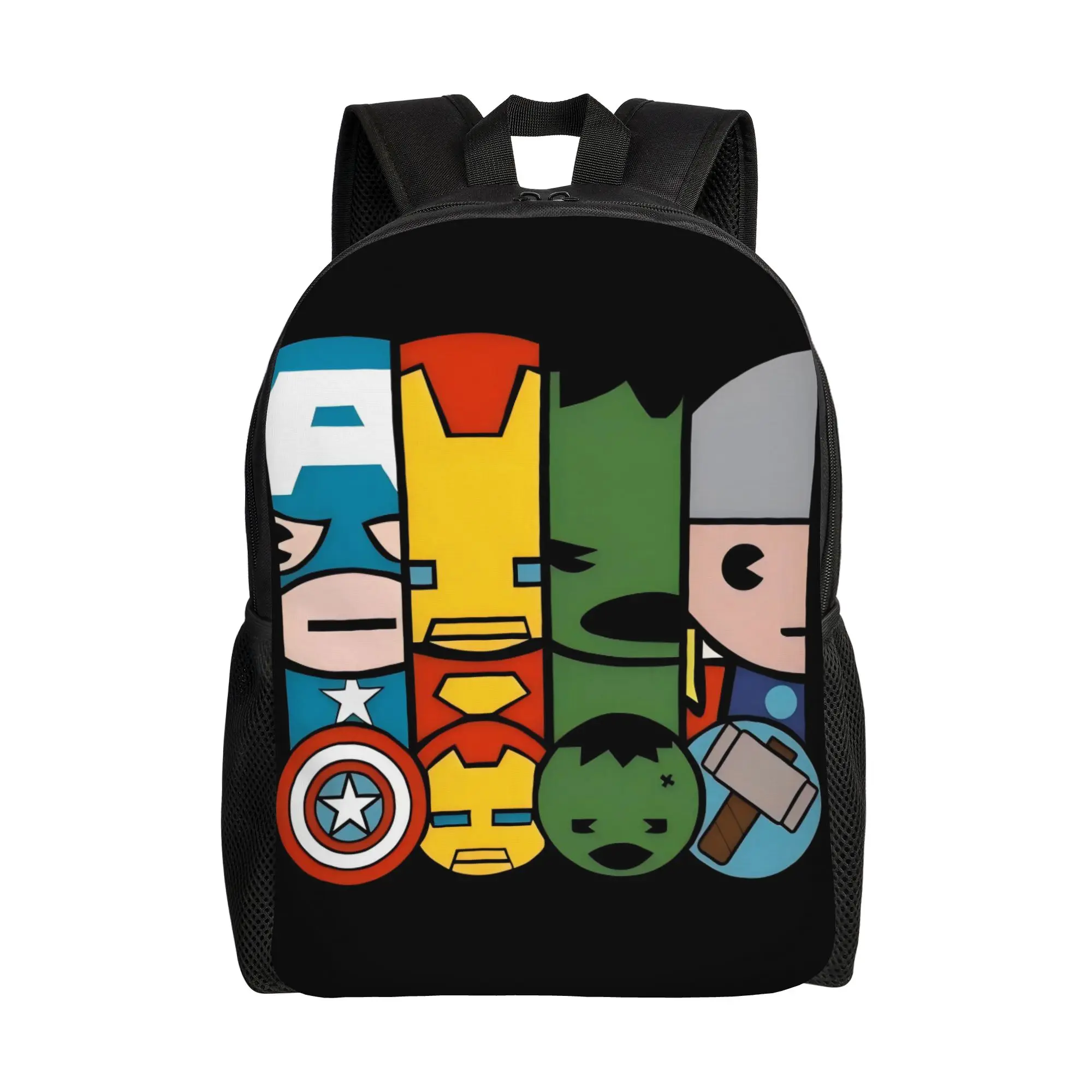 

Back to school season Q Version Avengers Heroes Backpack Marvel Men Women Adult Adjustable Strap Backpack