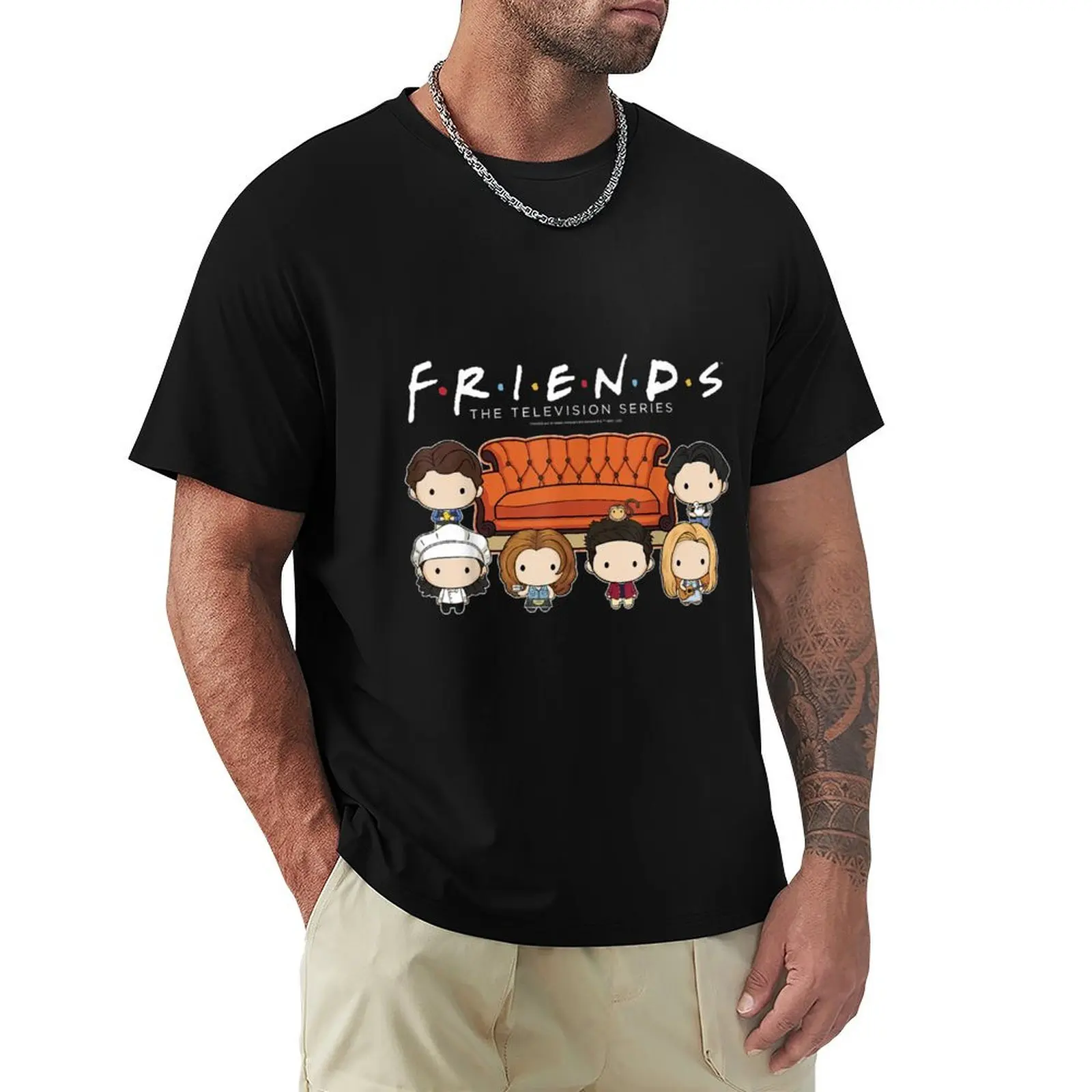 Friends Chibi Couch Crew T-Shirt Sweat Absorbing Sports Tee Shirt