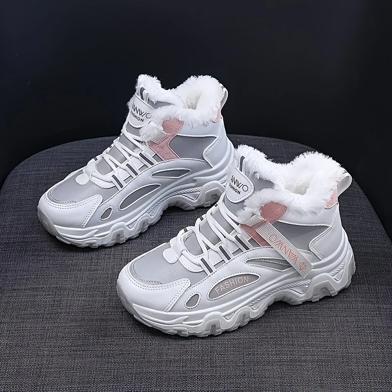 Zapatillas de deporte informales para mujer, zapatillas gruesas de suela gruesa de bloque de Color, zapatos de tenis de plataforma antideslizantes