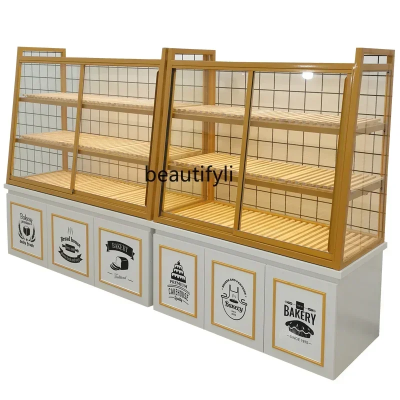 K185 Bread Display Cabinets Baking Shop Cake Nakajima Cabinet Commercial Custom Glass Cashier Small Bakery Side Cabinet