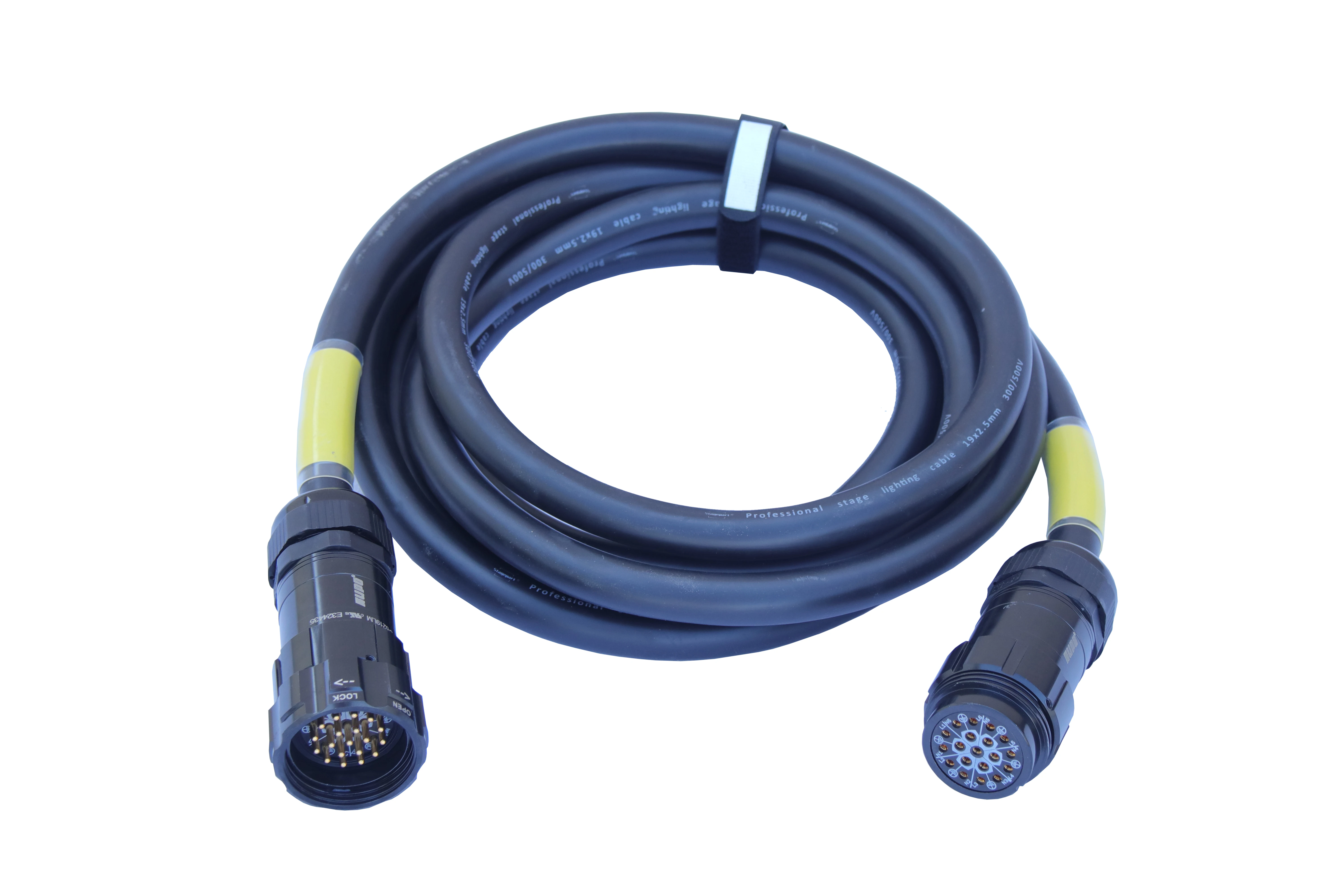 Cabo de alimentação elétrica compatível com Socapex de 19 pinos de 2,5 mm