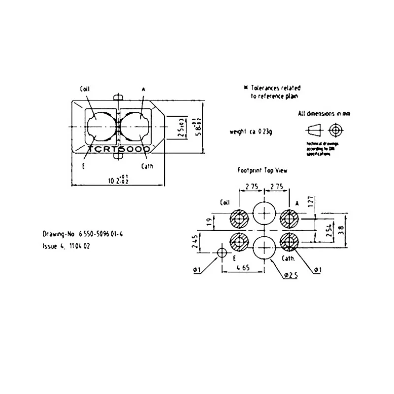 10개/세트 확산 반사 광전 스위치 TCRT5000 5V 스마트 자동차 센서 흑백 라인 추적 센서