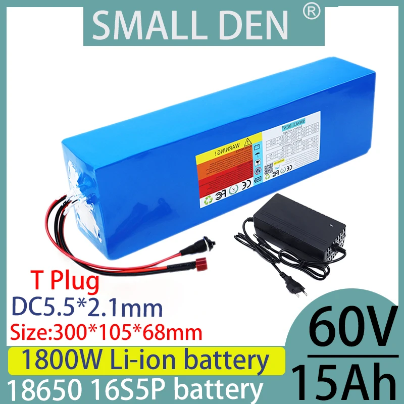 60v 15ah 18650 lithium battery pack 0-1800W high-power built-in BMS scooter motorcycle charging battery pack+67.2V 2A 3A charger