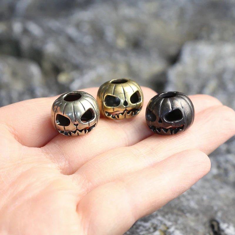 

Хэллоуин тыква череп лицо фонарь EDC латунный нож бусины DIY тканый ремешок из паракорда подвески EDC слайдер аксессуары