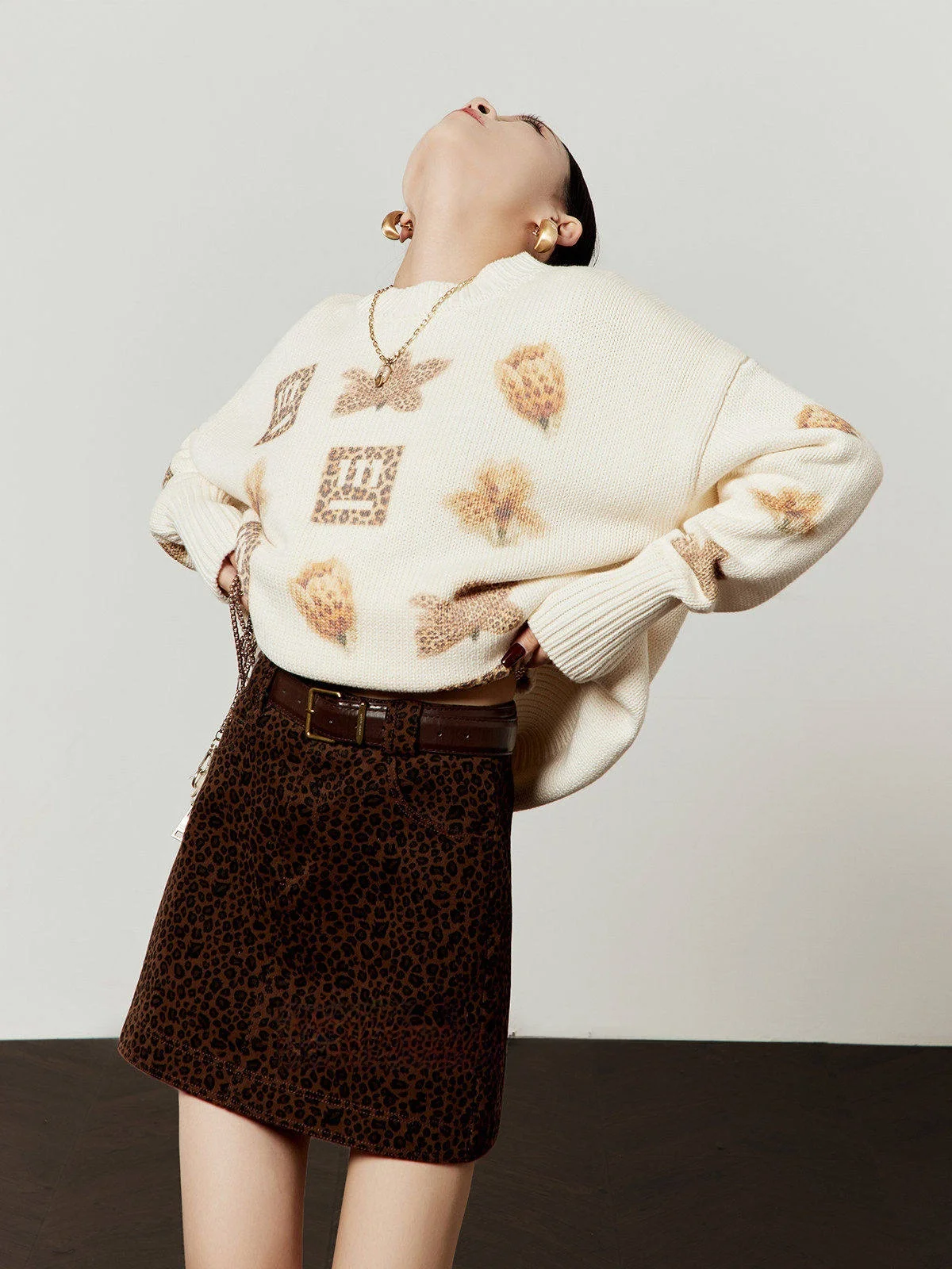 

Новый женский вязаный свитер свободного кроя Palm White, повседневный, весенний, модный, из трикотажа