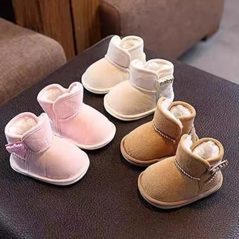 

Winter Baby Walkingboot2025 New Korean Version Child Flat Cottonshoe Child Anti Slip Snowboot Girl Fashiona Boot Child Shortboot