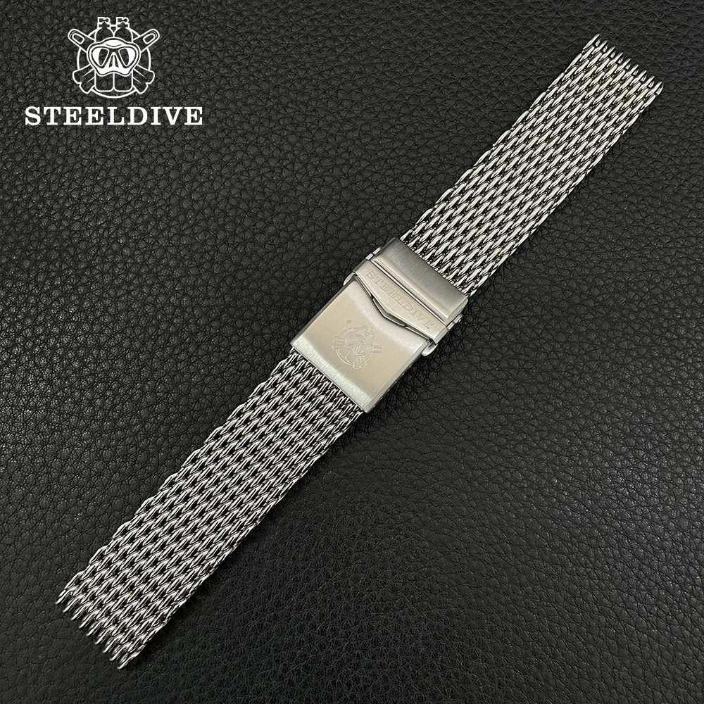 

STEELDIVE SD1969 SD1975 SD1978 SD1985 SD1989 Shark Watch Chain SY 22X22MM Width Stainless Steel Strap With Solid Clasp