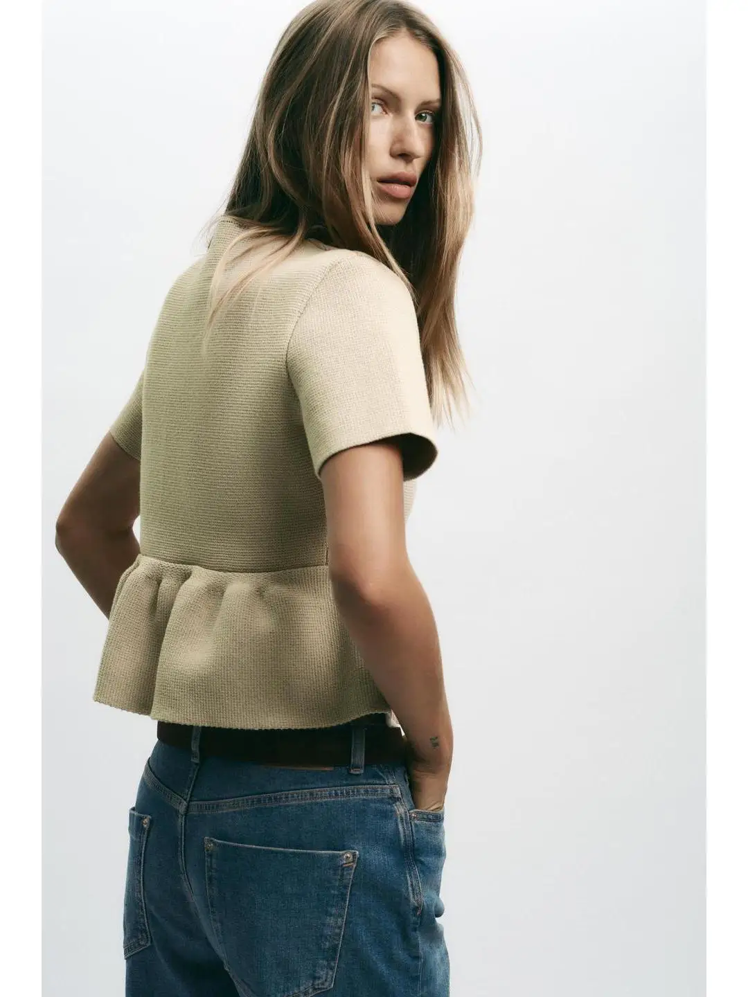 تخفيف محبوك على شكل حرف a ort Sve ملابس خارجية مستديرة Ne أوائل الخريف ملابس عمل متعددة الاستخدامات لون كلاسيكي زر إغلاق