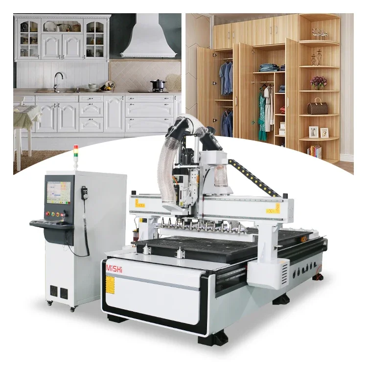 MISHI High Accuracy Woodworking 1325 1530 ATC CNC Router Machine Furniture Industry wooden door making carpentry machines