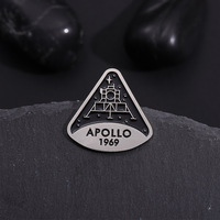 Apollo 11 Módulo Lunar Programa Lunar Landing Rocket Broche, Coleção Comemoração Emblema para Lapela Jóias, 1969 Esmalte Pin