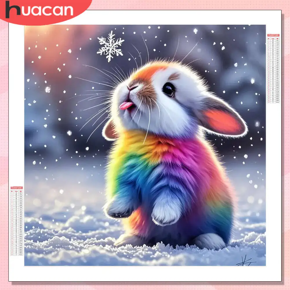 

HUACAN 5D алмазная живопись кролик животное полная квадратная круглая дрель Настенный декор Алмазная мозаика вышивка крестиком