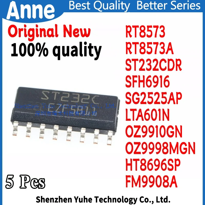 (5piece)100% New RT8573 RT8573A ST232C ST232CDR SFH6916 SG2525AP LTA601N OZ9910GN OZ9998MGN HT8696SP FM9908A sop-16 Chipset