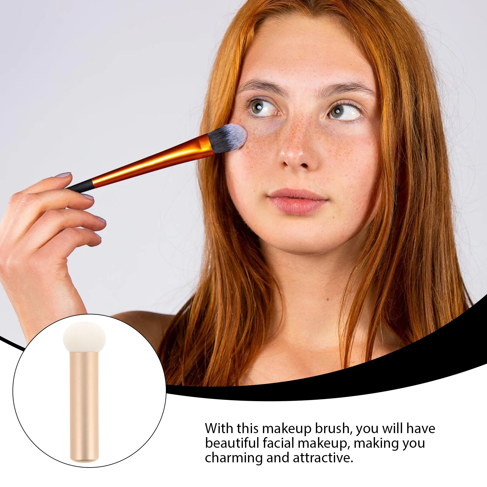 Pincel para corretivo, aplicador de alta densidade, adequado para a pele, para creme de base, pó, maquiagem sob os olhos, portátil, feminino, 5 peças