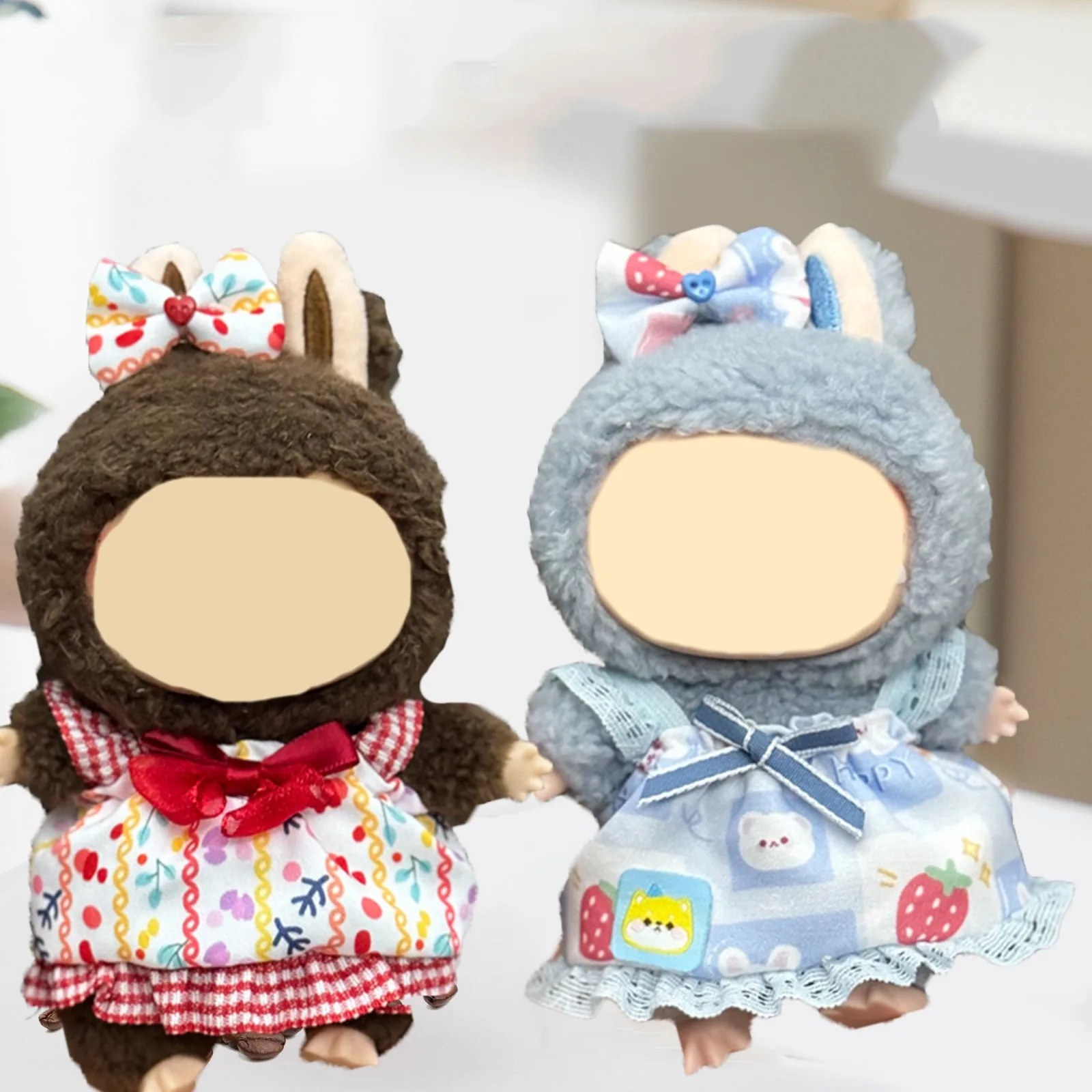 

17cm Macaron Vinyl Pendant Baby Clothes For Labubu Doll Clothes Outfit Cute Costume For 17cm Labubu Dolls Fashion Doll Clothing
