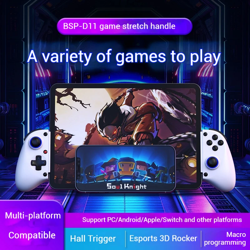 D11 Stretch gamepad Hall Trigger makro klawisz tylny Przełącznik Android IOS Streaming gamepad PC type-c Link