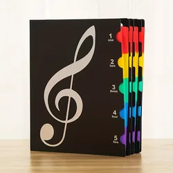 10-Page A4 Color Inside Music Folder - Sheet Music Folders with Piano-Themed Design, Ideal Gift for Musicians and Music Lovers