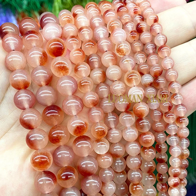 4-12MM Natural Stone Purple Flower Jades Chalcedony Loose Round Spacer Bead for Jewelry Making Diy Earrings Bracelet Accessories