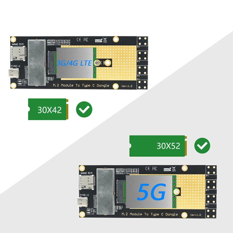 Ngff m.2 b-key typ-c adapter mit nano sim kartens teck platz für 4g 5g modem quectel RM510Q-GL RM502Q-AE RM502Q-GL RM500Q-GL RM500Q-AE