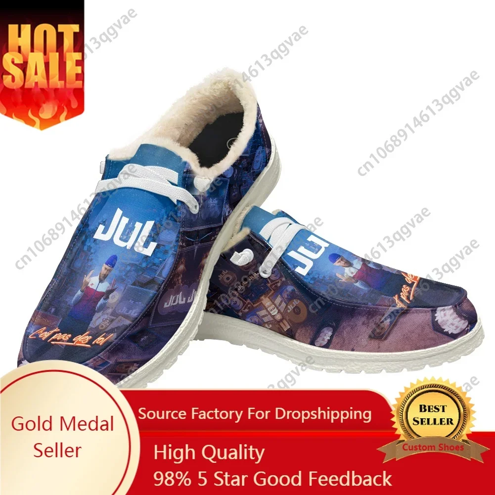 

Rapper JUL C'est Pas Des Lol Casual Shoes Plush Flat Shoe Men Woman Breathable Outdoor Lightweight Footwear Custom Made Shoe
