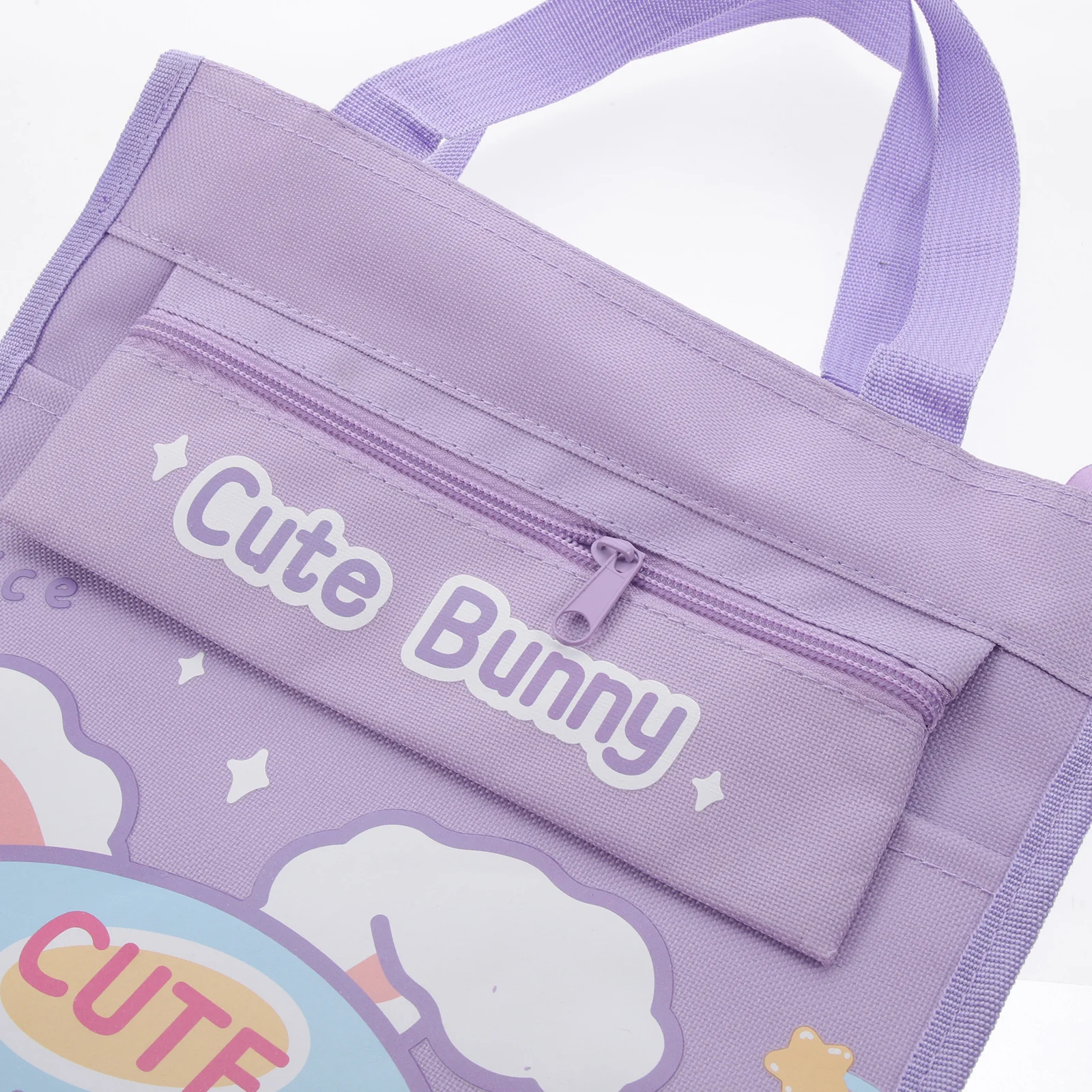 Tas Jinjing Siswa Kapasitas Besar Desain Kartun Anti Aus Kanvas PVC Pembawa Buku Genggam Penyimpanan Sekolah Gym Berkemah