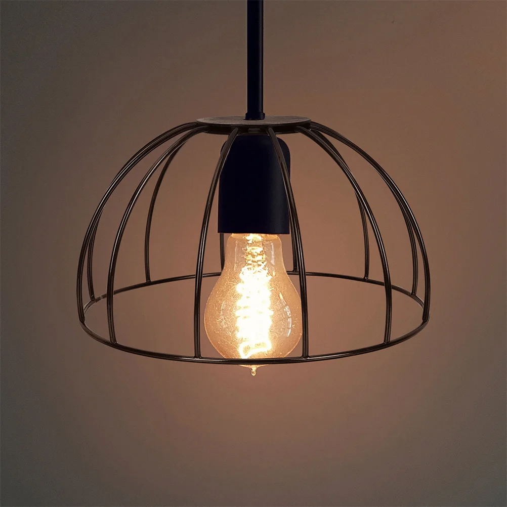 

2pcs Lamp Shade Frame Diy Wire Lamp Cover For Pendant Light Vintage Lampshade Holder Metal Ring Support Chandelier Cage Guard