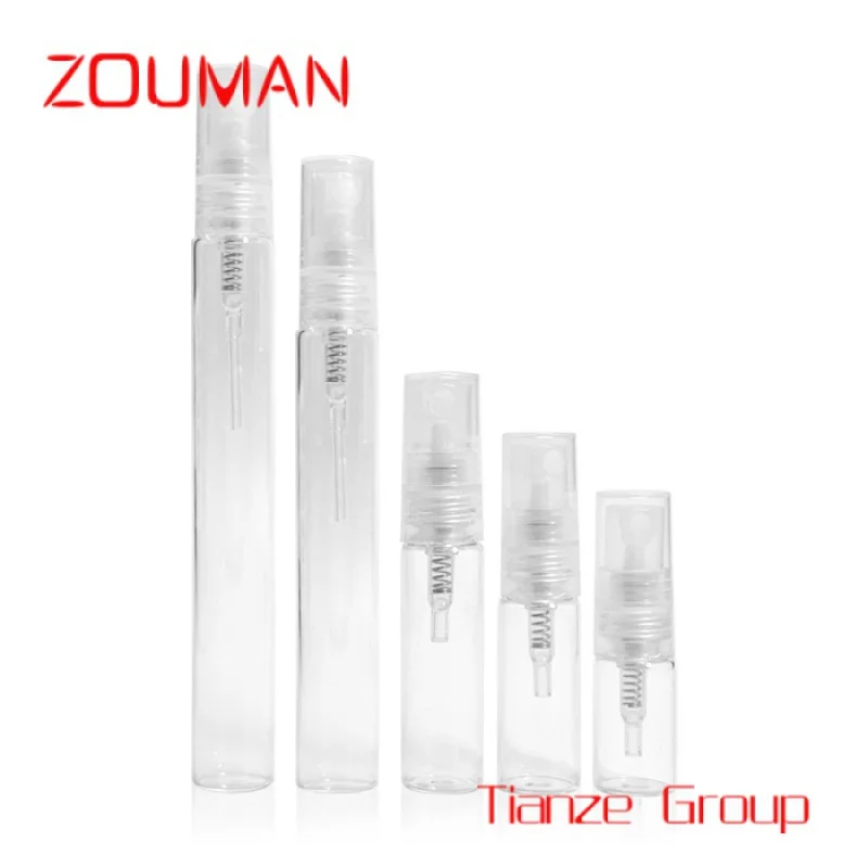 Custom , Fancy Luxury Round 2ml 3ml 5ml 10ml Mini Empty Spray Bottle Glass Perfume Sample Atomizer tester Oil Packaging