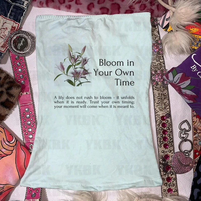 Harajuku تي شيرت بأكمام قصيرة Y2k الشرير القوطية أنيمي طباعة زهرة بلايز خمر المرأة ملابس الشارع الشهير ايمو الفتيات 2000s طفلة #4