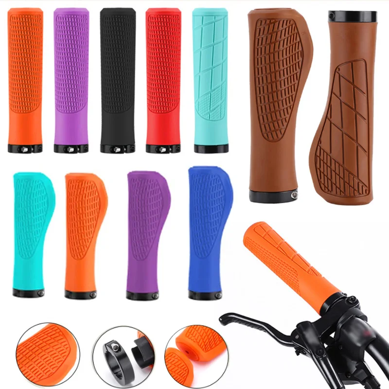 1 Pair Bicycle Grips Soft Rubber For MTB Mountain Bike Shockproof Anti-Slip Handlebar Cover Lock On Ergonomic Cycling Handle Bar