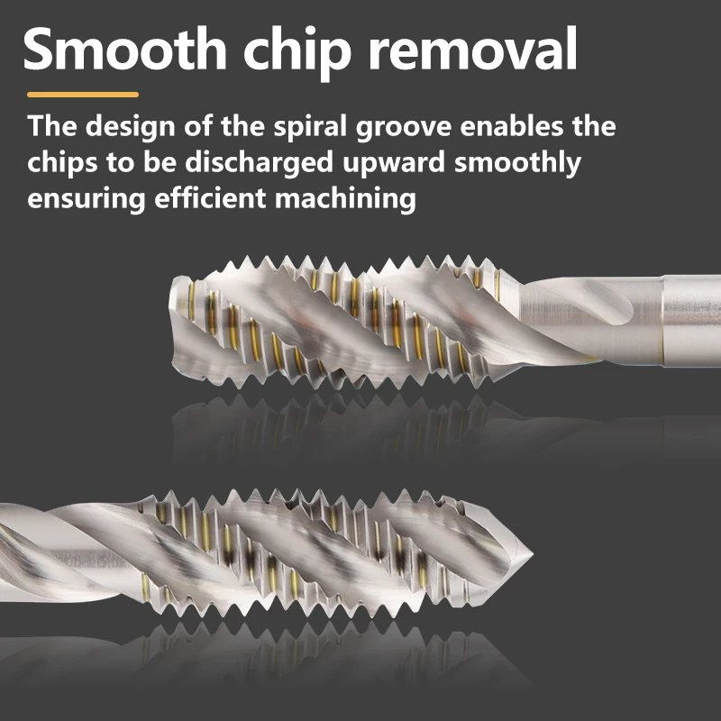 EIMOGE TAP YAMAWA HSS-E Universal Metric Without Coating Spiral Fluted Tap M17-M30 Screw Thread Tap 1PCS