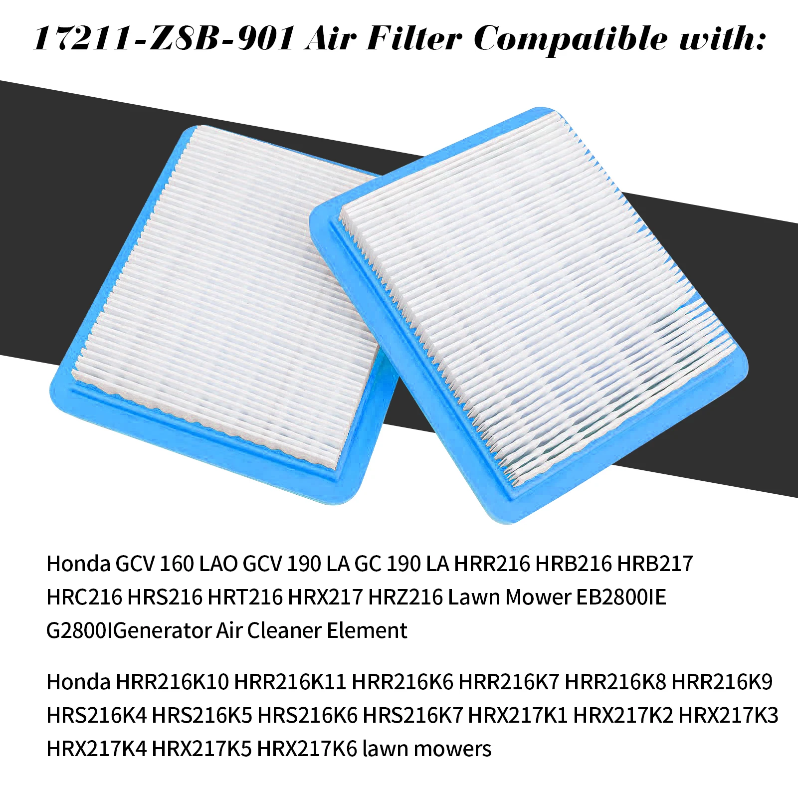 Air Filter 17211-Z8B-901 Air Cleaner Element For Honda 3,5,10 PCS HRX217 GCV160 GCV190 Engine HRR216 HRN216 Walk Behind Mower