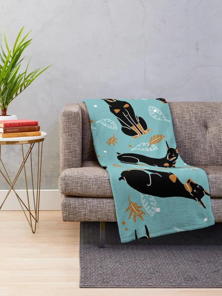 Dobermann Pattern Throw Blanket Single Decorative Beds Blankets