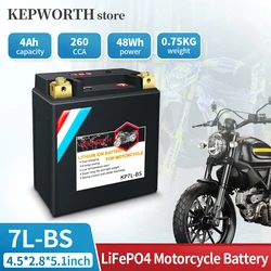 7L-BS Lithium LiFePO4 Motorcycle Battery 12V 4Ah 260CCA Powersports Battery With BMS for ATV UTV Jet Ski Snowmobile Quad Bike