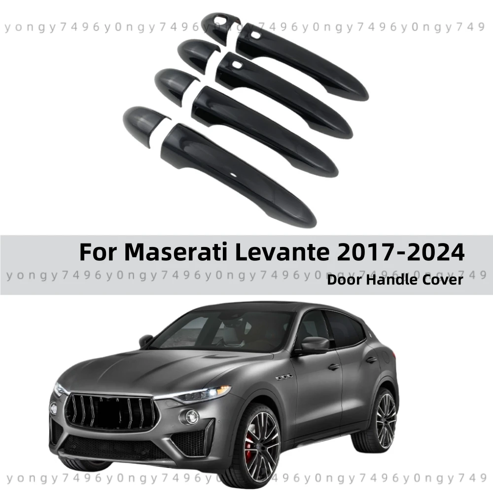 

For Maserati Levante 2017 2018 2019 2020 2021 2022 2023 2024 Gloss Black Carbon Door Handle Covers Car Accessories Car Stickers