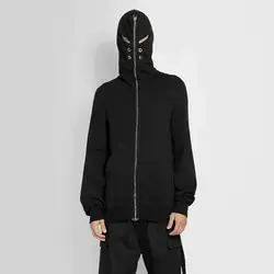 Hoodie com capuz com zíper, moletons de veludo de algodão, velo grosso, novo luxo, Rick Four Holes, tamanho EUA #668, 2023